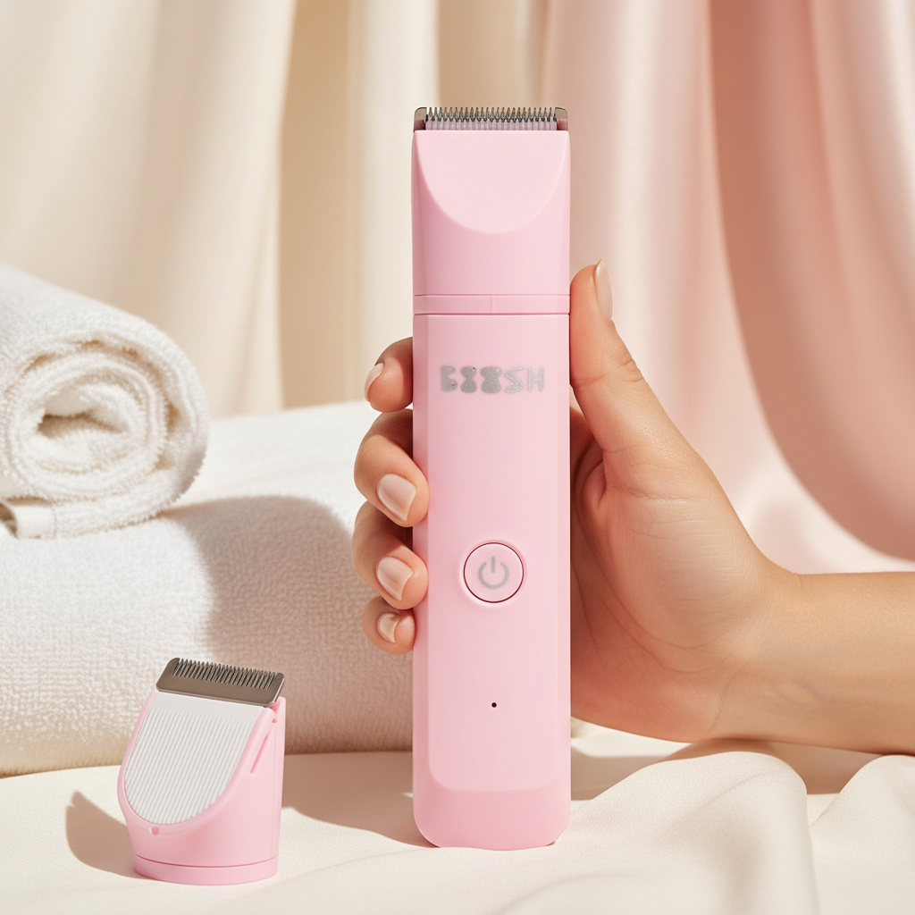 Hyper-realistic Boosh trimmer close-up